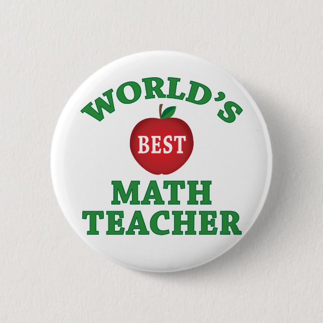World's Best Math Teacher Pinback Button (Front)