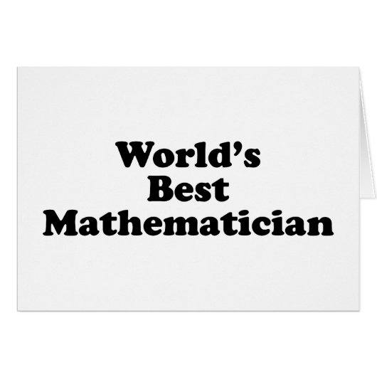 World's Best mathematician (Front Horizontal)