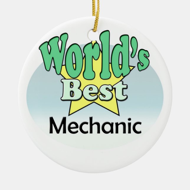 World's best Mechanic Ceramic Ornament (Front)