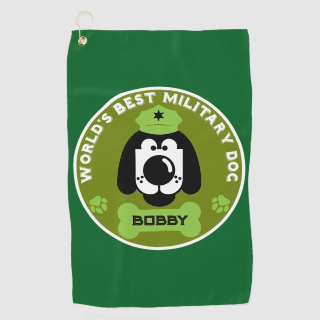 World's Best Military Dog Golf Towel (Front)