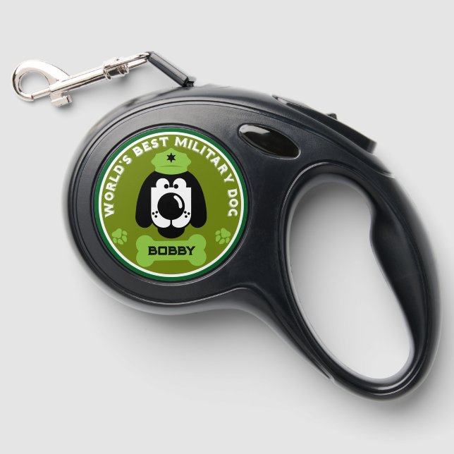 World's Best Military Dog Retractable Pet Leash (Front)
