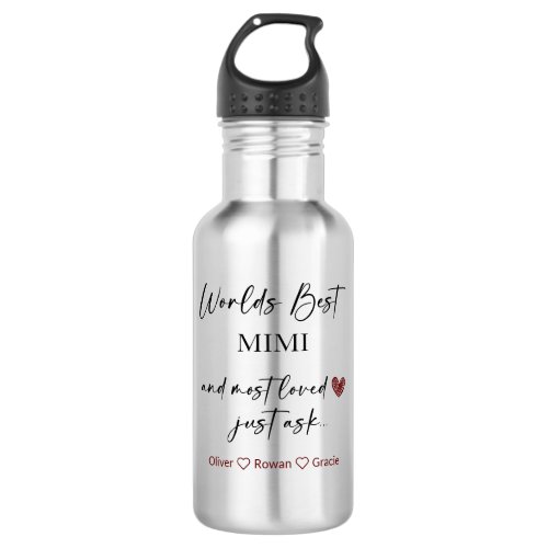 Worlds Best Mimi  Most Loved Water Bottle