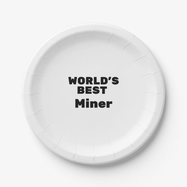World's Best Miner Paper Plates (Front)