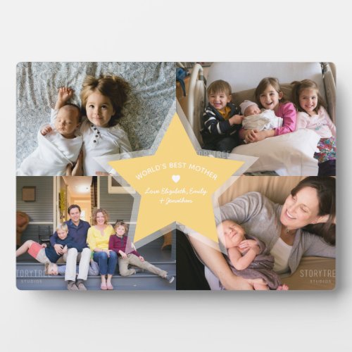 Worlds Best Mom Award Photo Collage Mothers Day  Plaque
