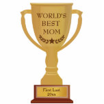 World's Best Mom Award Trophy Photo Sculpture<br><div class="desc">Give your Mom the best gift ever! "World's Best Mom" golden award trophy.</div>