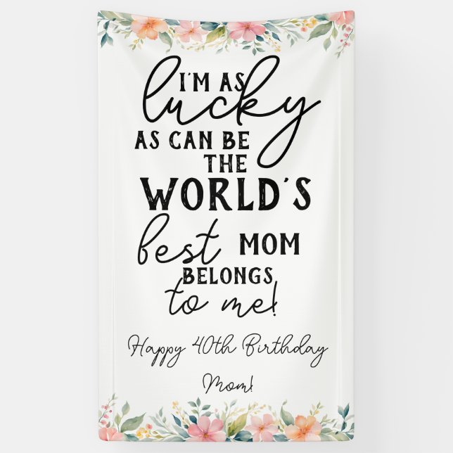 worlds best mom birthday banner 90th, 80th 60th (Vertical)