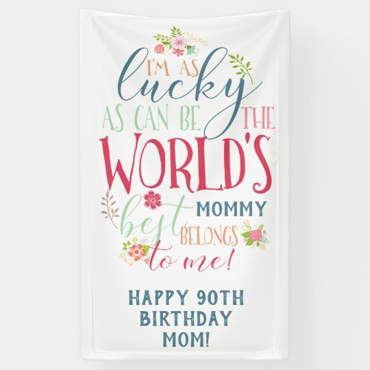 Worlds Best Mom Birthday Banner 90th 80th 60th Zazzle Com