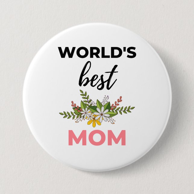 World's Best Mom black Button (Front)