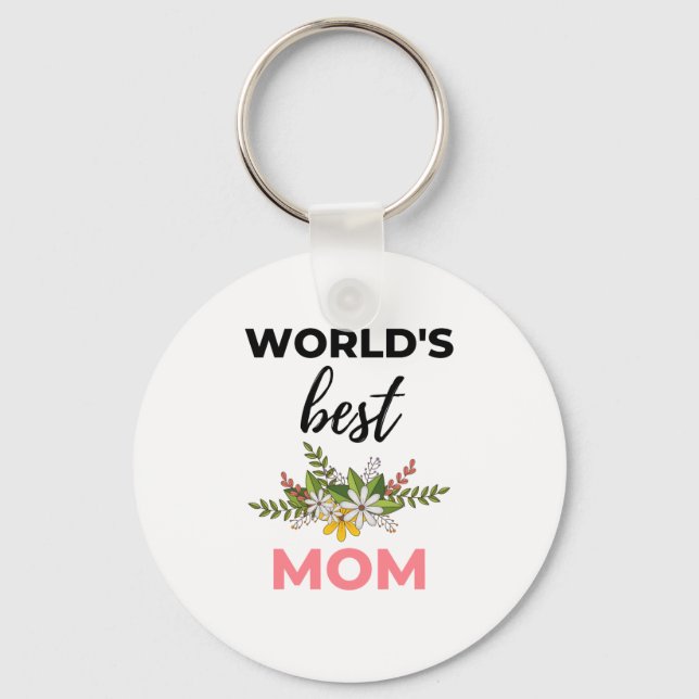 World's Best Mom black Keychain (Front)