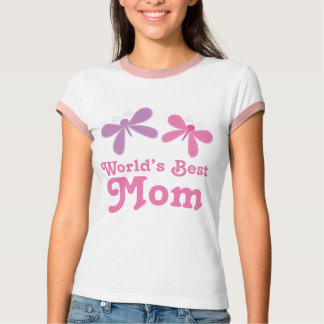 Worlds Best Mom Butterflies Design Tshirt Gift