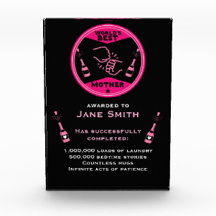 World's Best Mom Certificate Acrylic Award