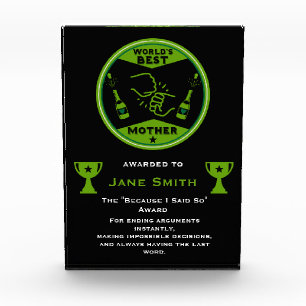 World's Best Mom Certificate Acrylic Award