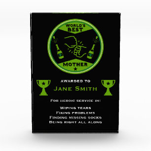 World's Best Mom Certificate Acrylic Award