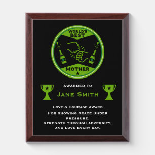 World's Best Mom Certificate Award Plaque