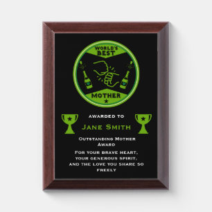 World's Best Mom Certificate Award Plaque