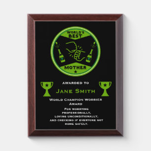 World's Best Mom Certificate Award Plaque