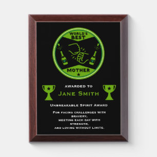 World's Best Mom Certificate Award Plaque