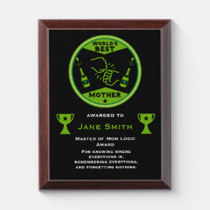 World's Best Mom Certificate Award Plaque