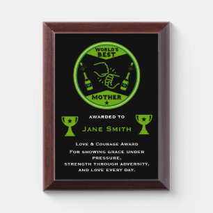 World's Best Mom Certificate Award Plaque
