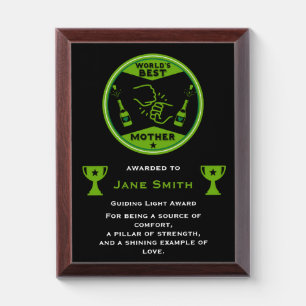World's Best Mom Certificate Award Plaque