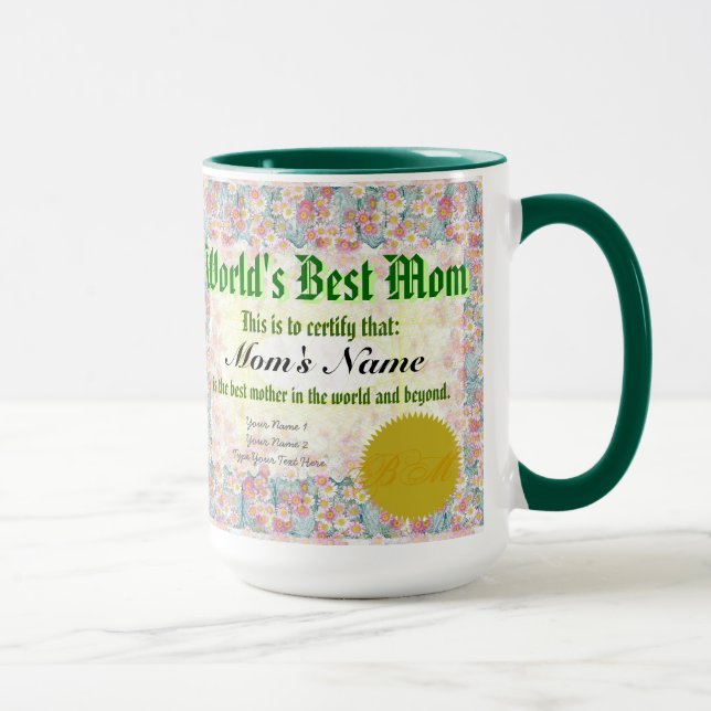 World's Best Mom Certificate Mug (Right)