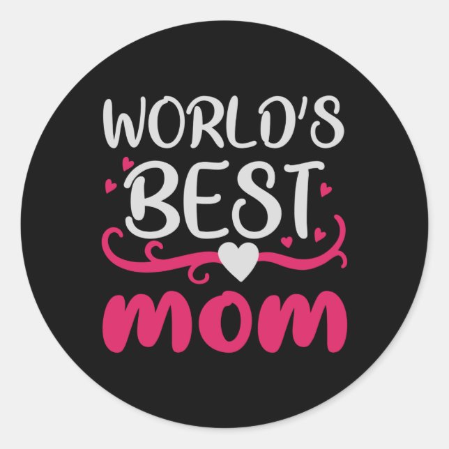 World's Best Mom Classic Round Sticker (Front)