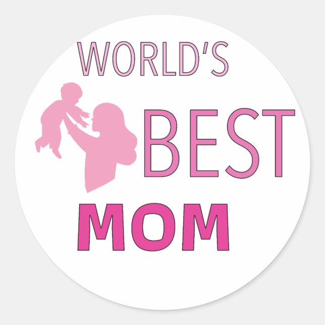 World's best mom classic round sticker (Front)