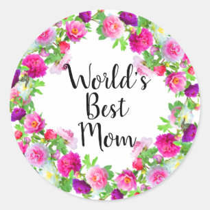 World's Best Mom Classic Round Sticker