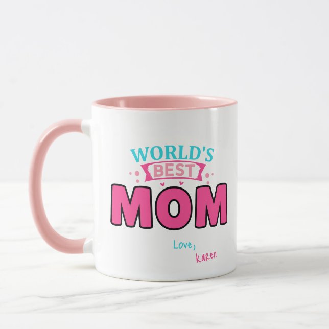 Worlds Best Mom Coffee Mug - Personalized Novelty (Left)