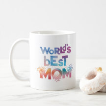 World's Best Mom Colorful Design Coffee Mug