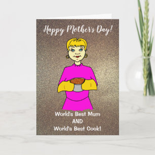 World's Best Mom Cook Blond Mother's Day Card
