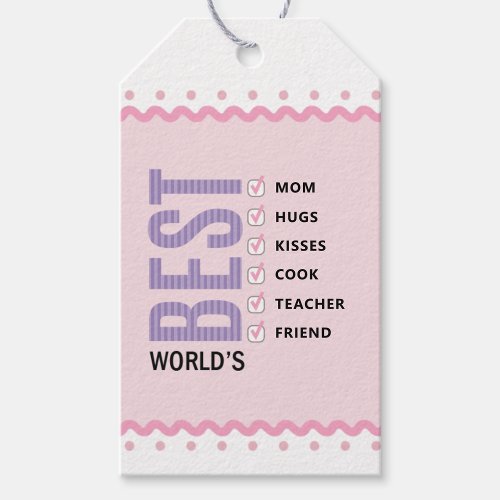 Worlds Best Mom Customizable Checklist Gift Tags