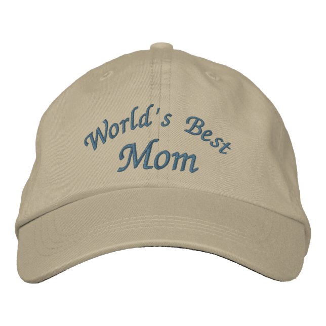 World's Best Mom Cute Embroidered Baseball Hat (Front)