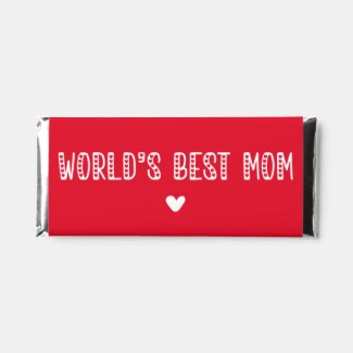 World's Best Mom! Cute Typography Hershey Bar Favors