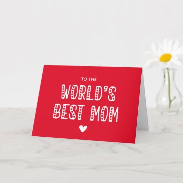 World's Best Mom! Cute Typography Mother's Day