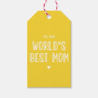 World's Best Mom! Cute Typography Mother's Day Gif Gift Tags