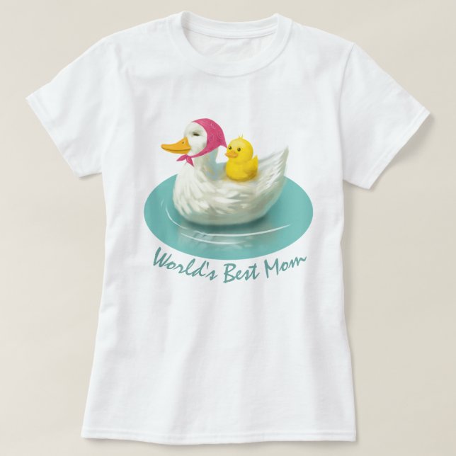 World's Best Mom - Duck Mom and Baby T-Shirt (Design Front)