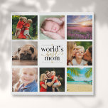 Worlds Best Mom Elegant 8 Photo Collage Faux Canvas Print<br><div class="desc">Personalize the 8 photos to create a special gift for the World's Best Mom. Designed by Thisisnotme©</div>