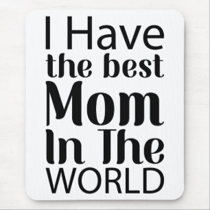 Worlds Best Mom Elegant Black and White Script Mouse Pad