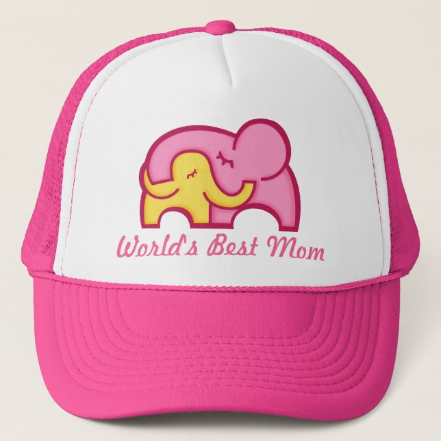 World's Best Mom elephant cuddle hat (Front)