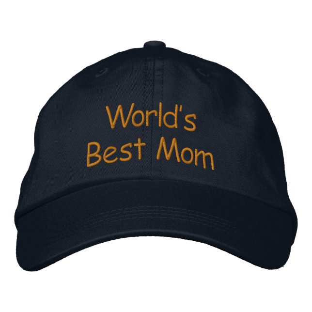 World's Best Mom Embroidered Baseball Hat (Front)