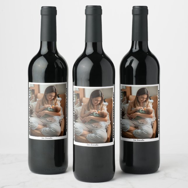 World's best mom ever happy mother's day  wine label (Bottles)