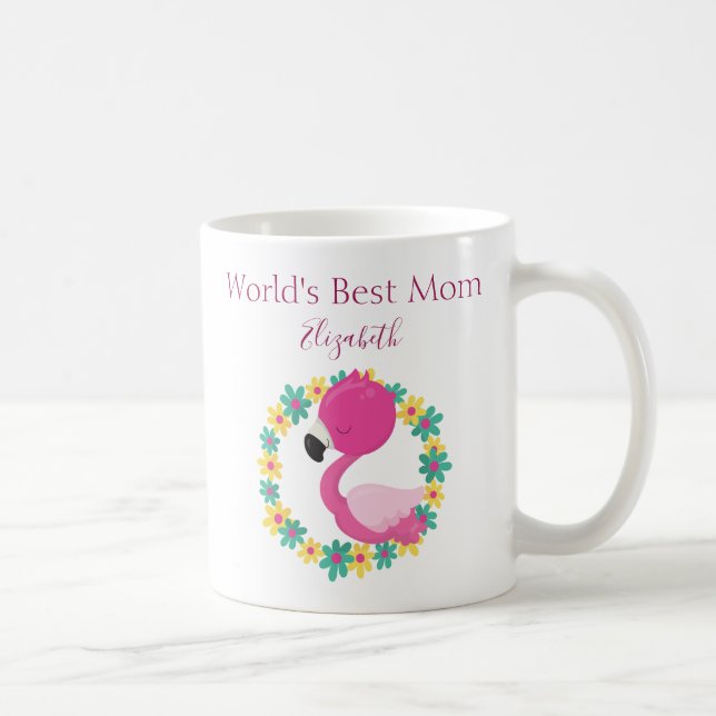 Worlds Best Mom Flamingo Beauty Coffee Mug (Right)