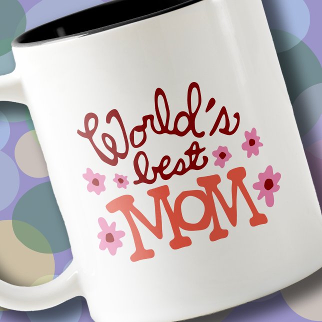 World's Best Mom Flowers Retro Mug (Creator Uploaded)
