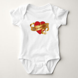World's Best Mom Gold Ribbon Baby Bodysuit