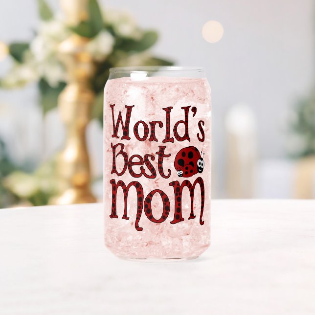 Worlds Best Mom Ladybugs Can Glass (Insitu (Wedding))