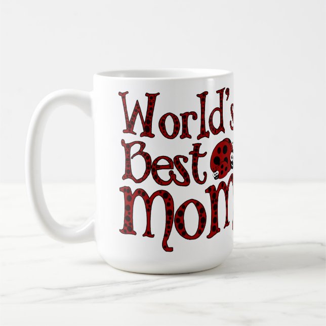 Worlds Best Mom Ladybugs Coffee Mug (Left)