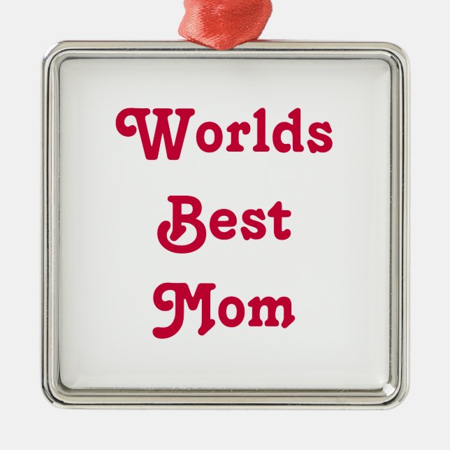 Worlds Best Mom Medal hanging ornament (Front)