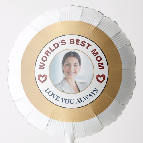 Worlds Best Mom Mother Photo Personalize Balloon