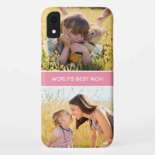 Worlds Best Mom Mothers Day Gift Custom Photos iPhone XR Case